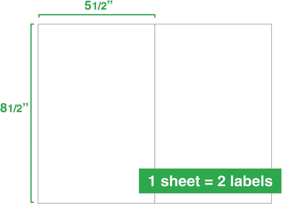 8.5" x 5.5" Half Sheet Labels